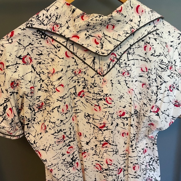 Retro 1950's Button Front House Dress - Picture 5 of 6